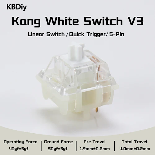 KBDiy Kang-interruptores blancos V3 para teclado mecánico Aula F87, interruptor lineal de 5 pines, accesorios personalizados para juegos de cereza, interruptor MX