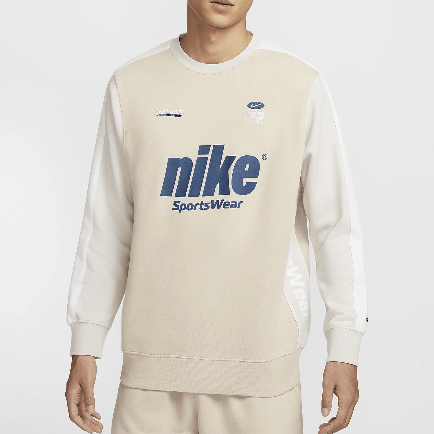 

Nike genuine genuine 2024 Winter Men's Patchwork Print Casual Loose Sweatshirt HQ4949-126