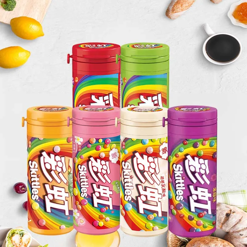 Skittles Candy 1,06 oz (30 g) * 5 latas compactas y portátiles, se pueden apreciar a cualquier momento, en cualquier lugar