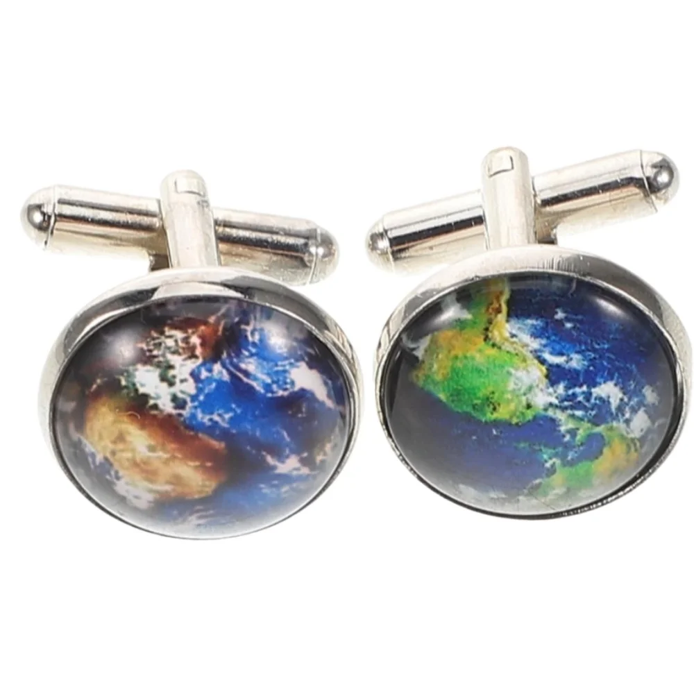 

Fashionable Vintage Shirt Cufflinks in The Map Design An Accessory That Showcases Artistic Taste for Both Business Weddings
