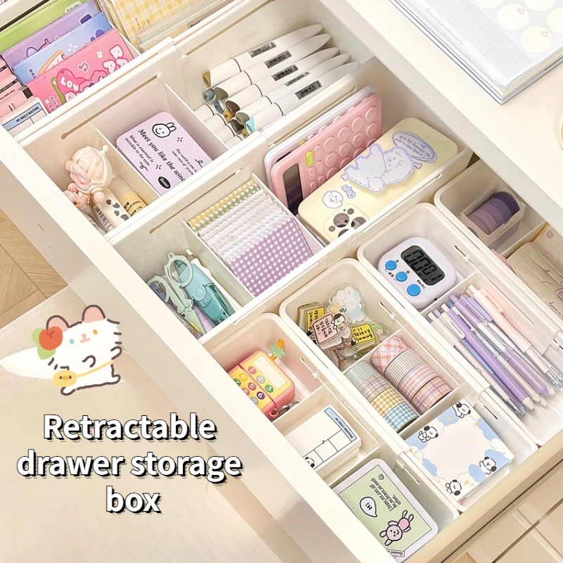 Adjustable Drawer Storage Organizer Box Trays Office Home Multifunction Make Up Cosmetics Sundries Divider Holder Jewellery Box