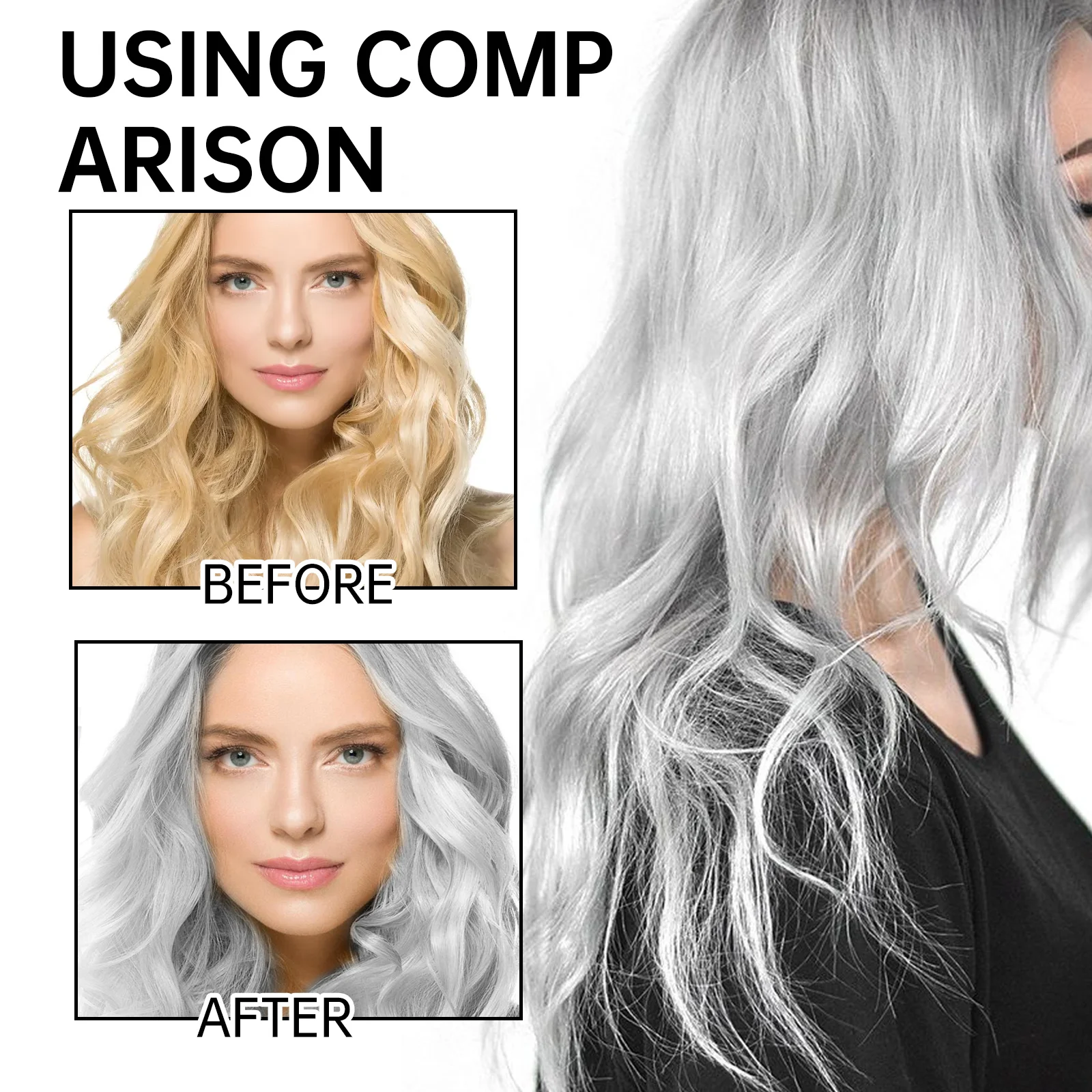 100ML Sliver Grey Hair Dye Cream Smoky Style DIY Styling No Damage