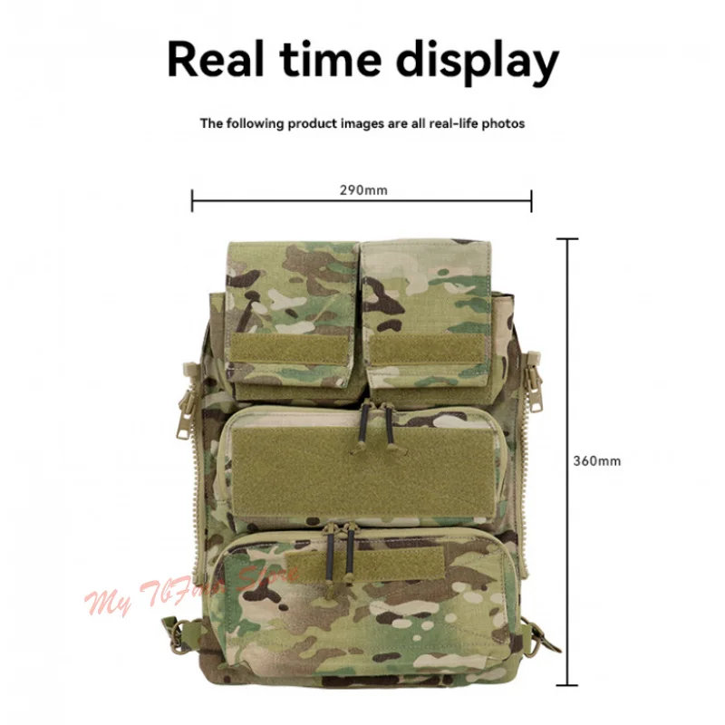 SUNSNOW CP Attack BackPanel Attachment Pouch Tactical Zipper Panel ZIP-ON Back Panel Pocket Storage Bag for CPC/AVS/JPC2.0 Vest
