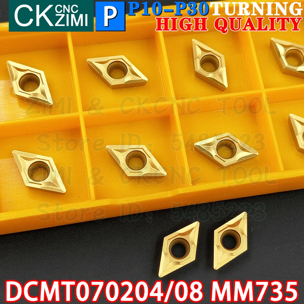 DCMT070204 MM735 DCMT070208 MM735 DCMT21.51 DCMT21.52 MM735 Sisipan Karbida Alat Sisipan Pembalik Internal Eksternal Alat Pemotong Bubut Logam CNC DCMT 0702 DCMT0702 Alat pertukangan