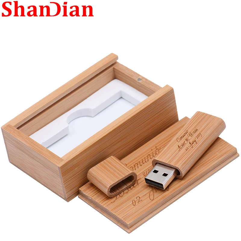 Unidad Flash de madera con logotipo personalizado, pendrive de fotografía de 128GB, 64GB, regalo de boda, memoria extraíble de 32GB, disco U de