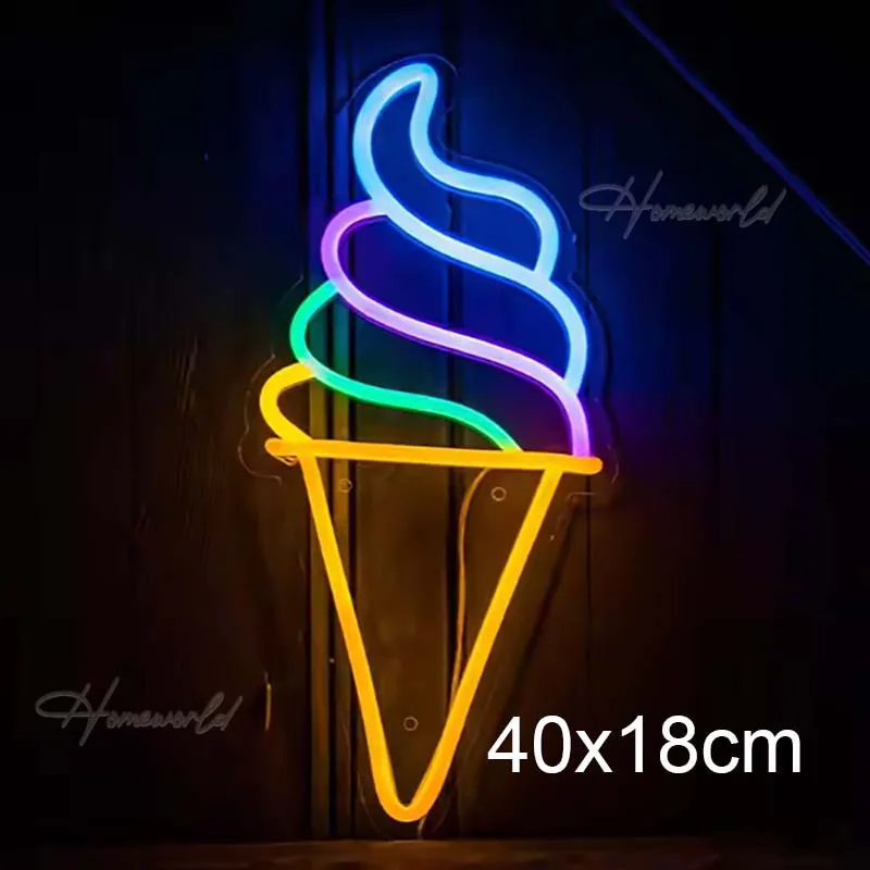 Ice Cream LED Neon Sign Drink Store Neon Light Custom Letter Decoration Lampe for Shop Store Wall Bar Party