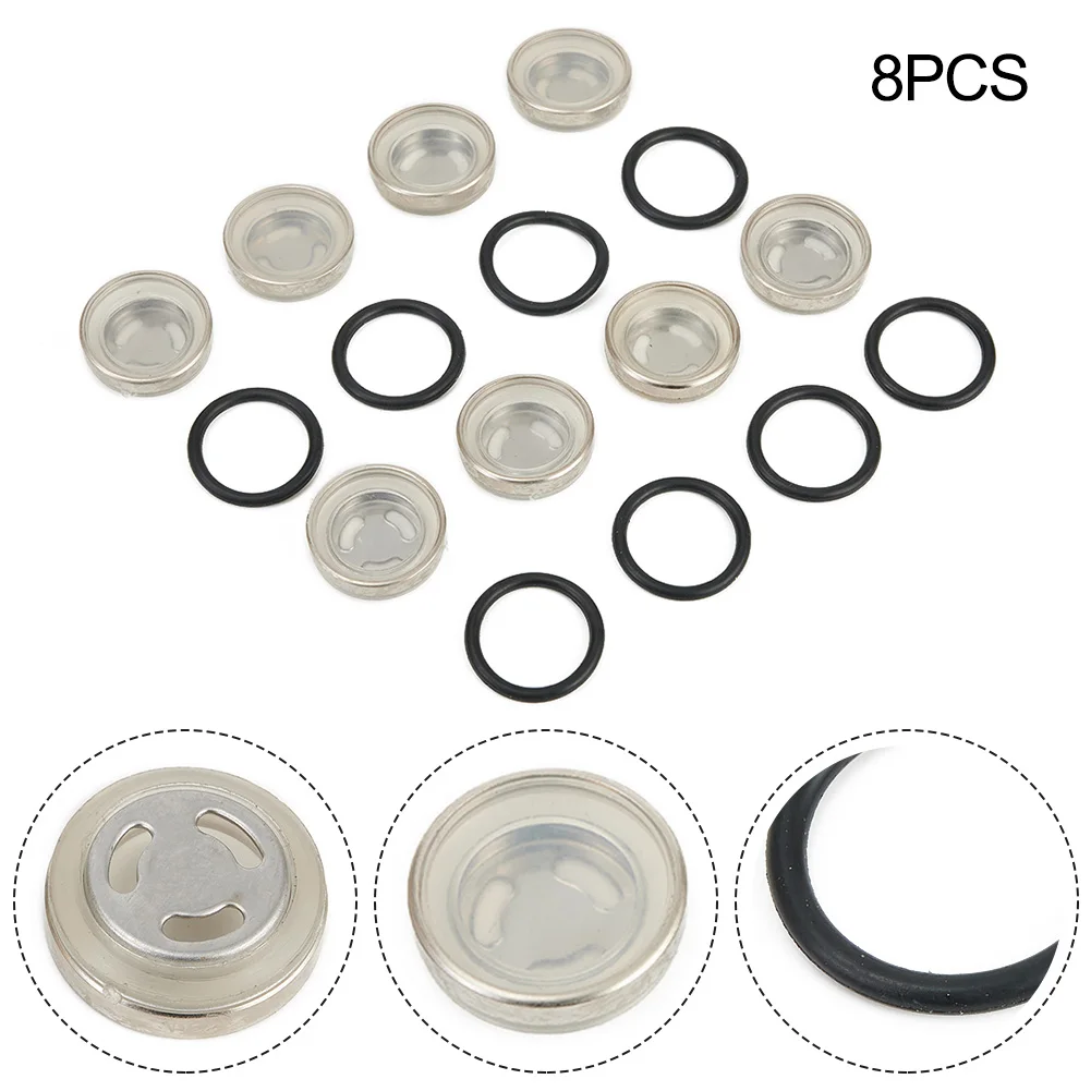 Professional Grade Replacement Kit Motorcycle Brake Master Cylinder Sight Glasses & Gaskets Total of Eight Pieces at Size 18mm