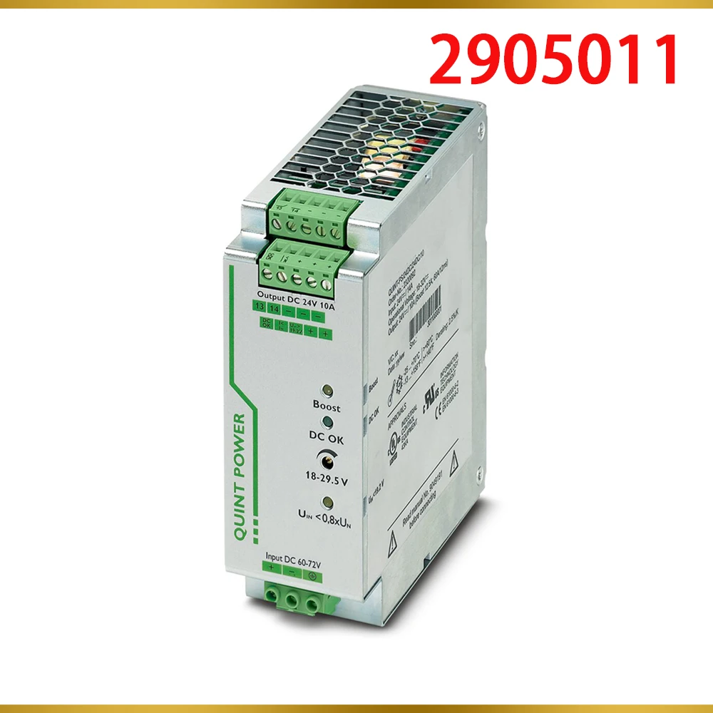 

Новинка для Феникса QUINT-PS/60-72DC/24DC/10/CO QUINT POWER DC/DC преобразователь с защитным покрытием 24VDC/10A 2905011