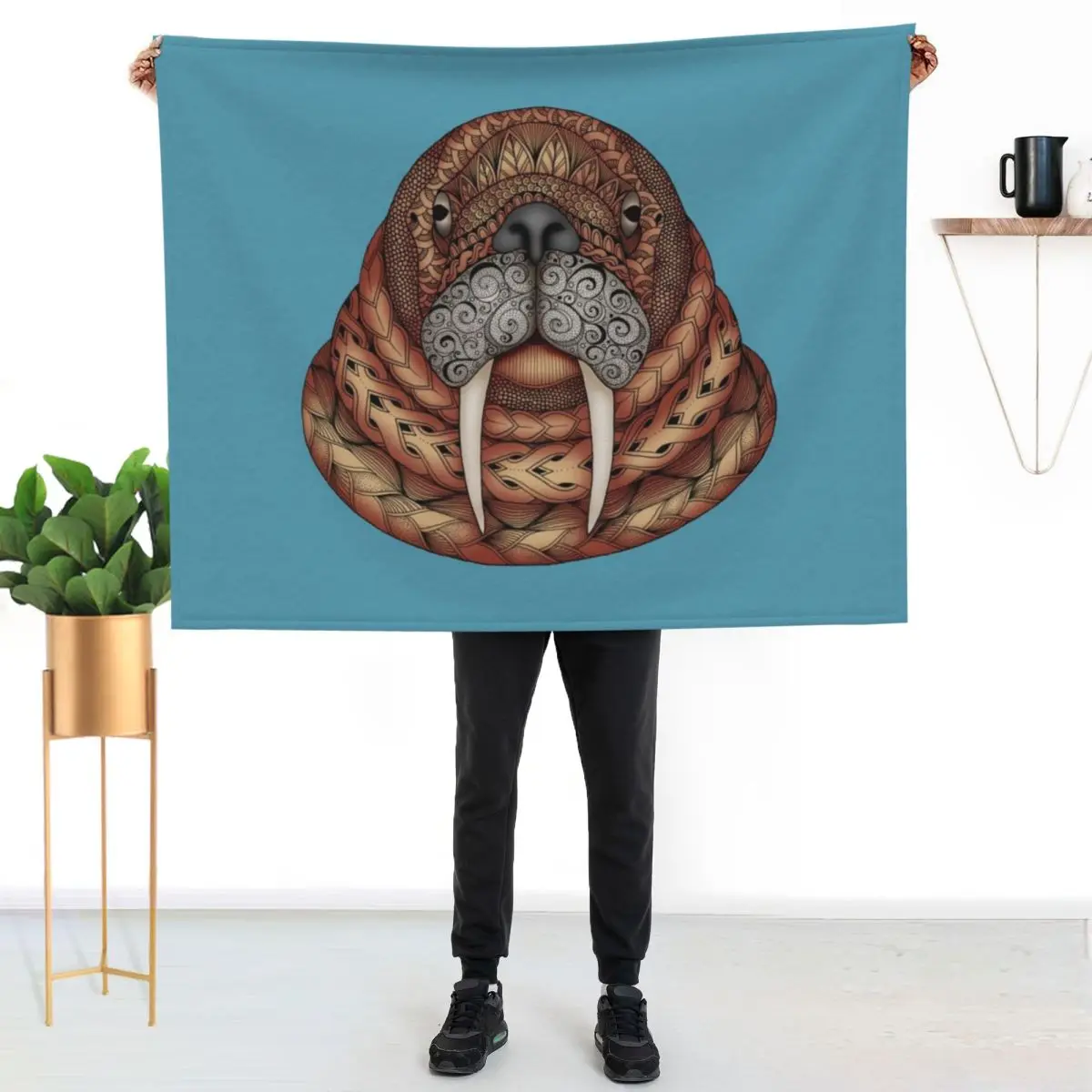 Walrus Throw Blanket Soft Plush Blanket as Housewarming Gift
