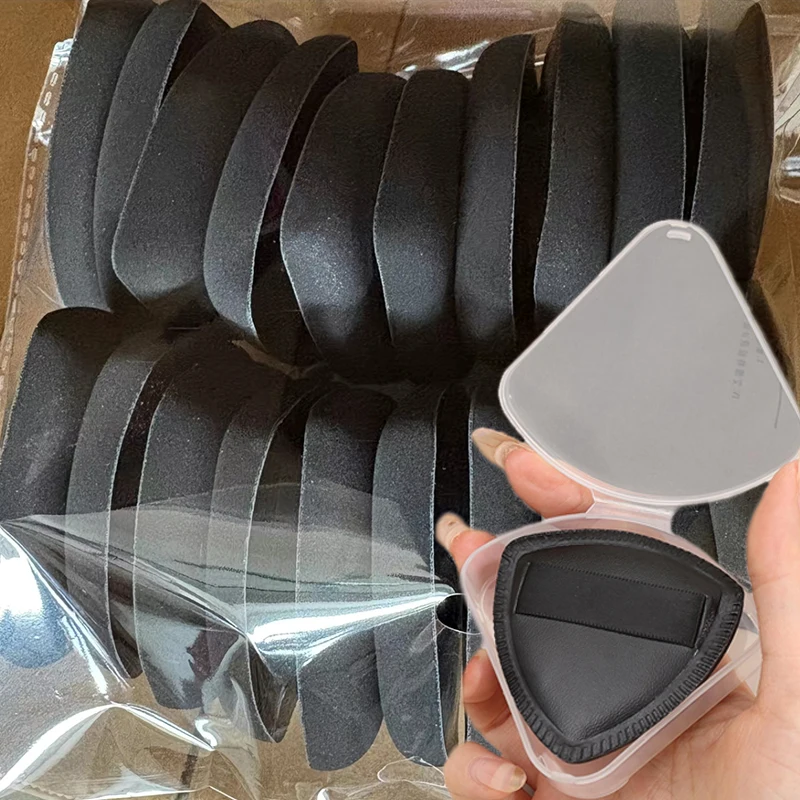 Éponge cosmétique triangulaire avec étui de rangement, douce, pour usage sec et humide, ne retient pas la poudre, éponge à coussin d'air, houppettes à poudre, outils de maquillage