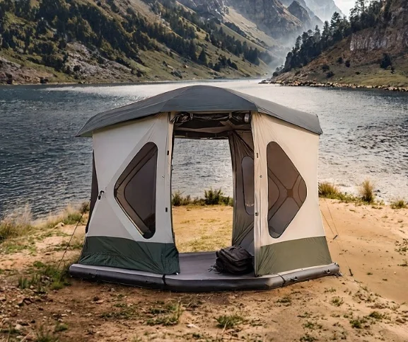 

Good Quality Outdoor Inflatable Water Floating Island Platform Tent Portable Floating Dome Tent for Water Camping