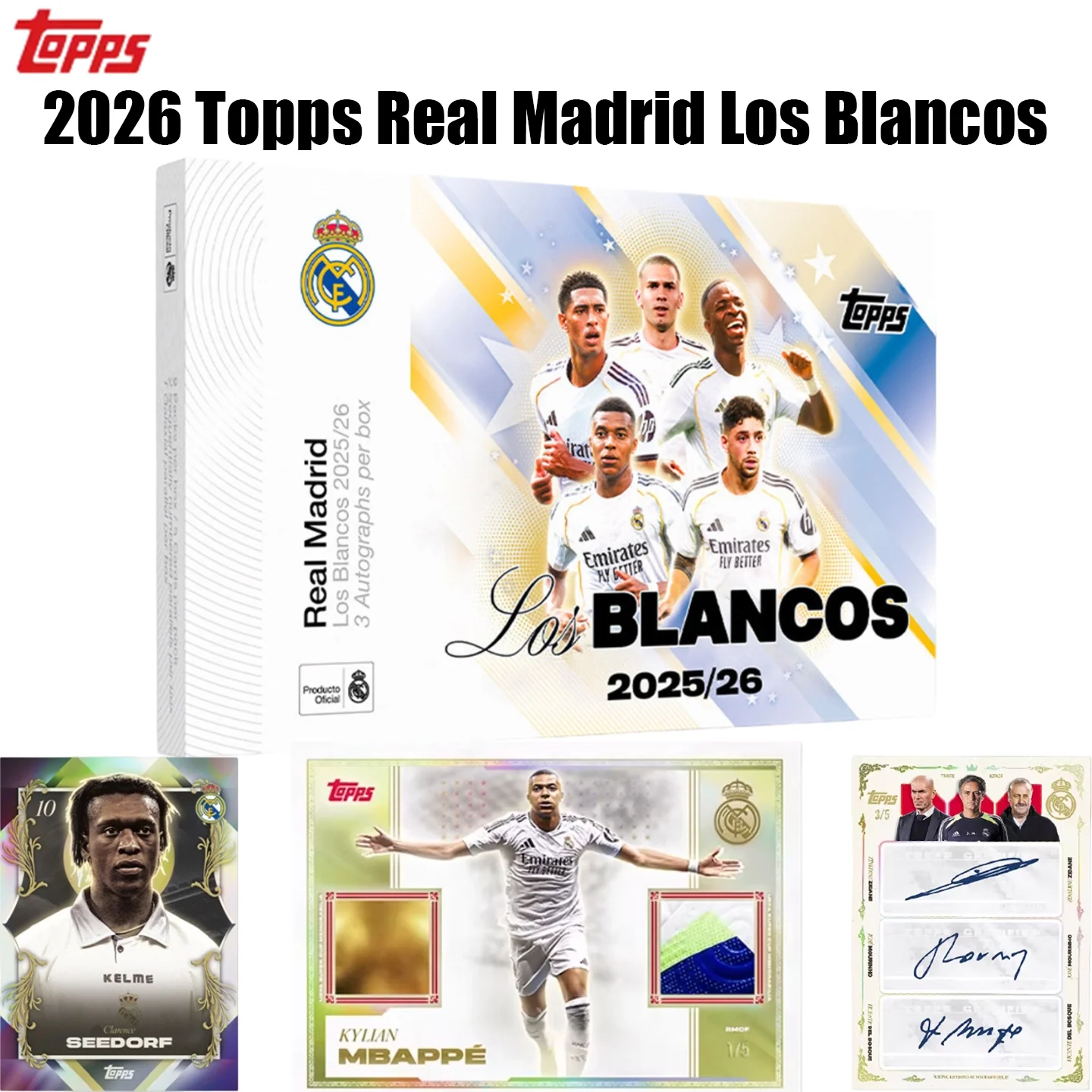 

Коллекционный набор карточек футболистов Topps Los Blancos Real Madrid 25-26, тема «Белая Легия», подарочная коробка для хобби-коллекционеров