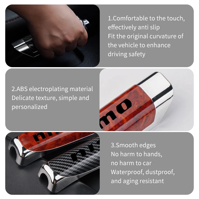For Nissan Car Handbrake Grip Carbon Fiber Anti-slip Protect Cover Decoration GTR NISMO JDM Teana Skyline Kawasaki R32 R33 R34 view 5