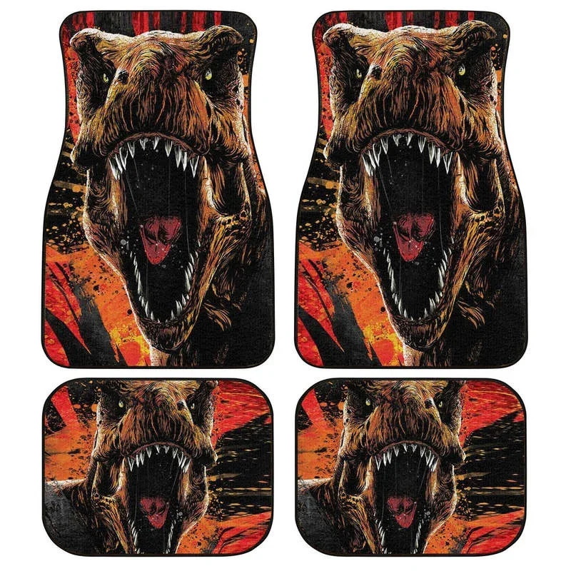 Tyrannosaurus Car Floor Mats Custom Car Accessories 4PCs Pack