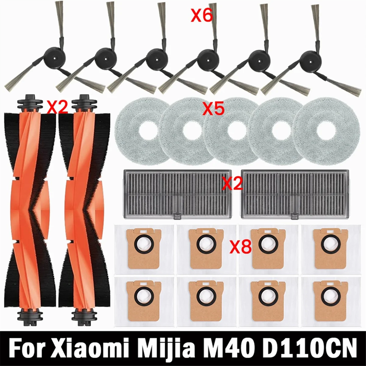 FZFZ для M40 D110CN робот-пылесос, запасные части, основная боковая щетка, фильтр Hepa, швабра, тканевый мешок для пыли, аксессуары