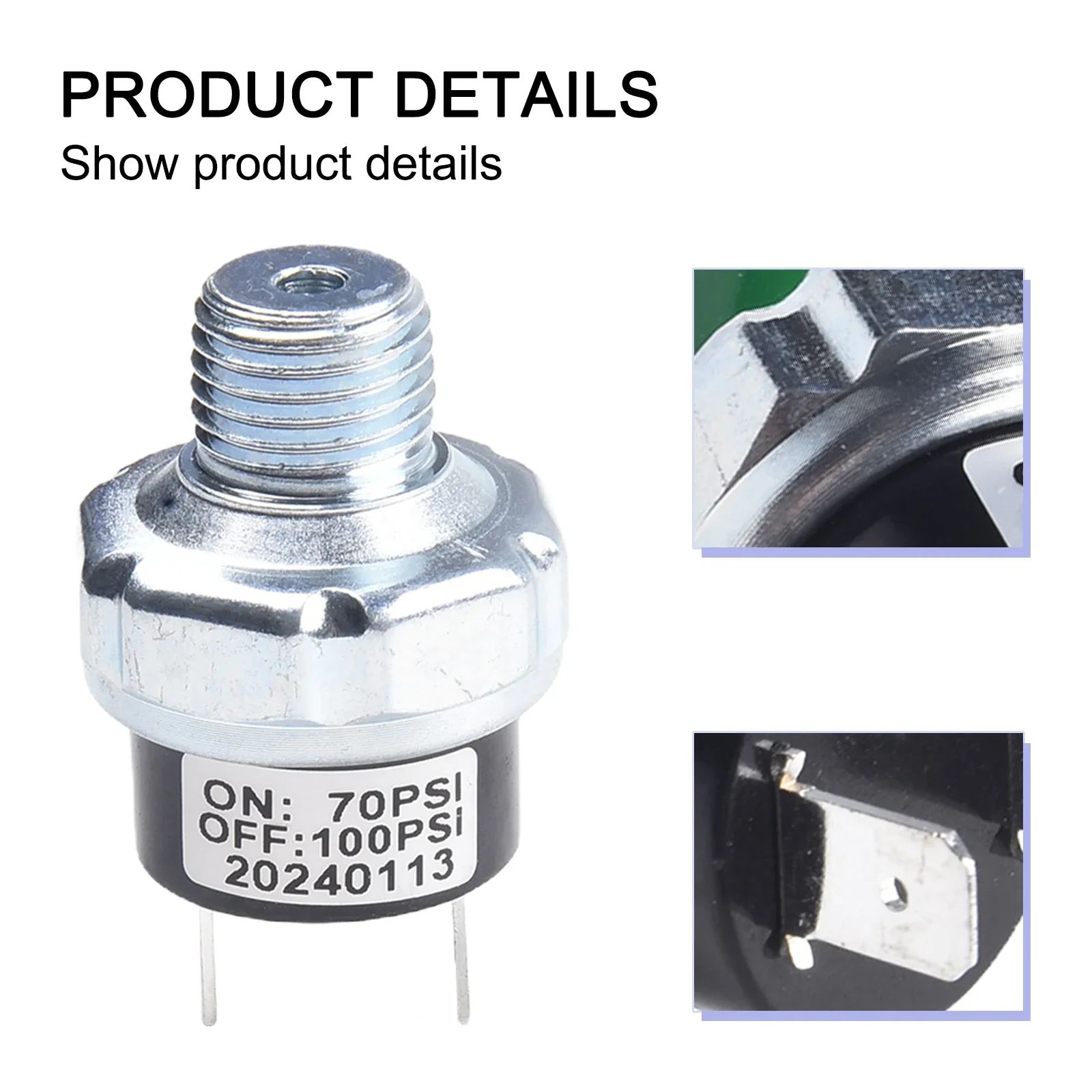 Air Rider Pressure Switch For Train Horn Pressure Switch For Air Compressor Aluminum Alloy Pressure Adjustment