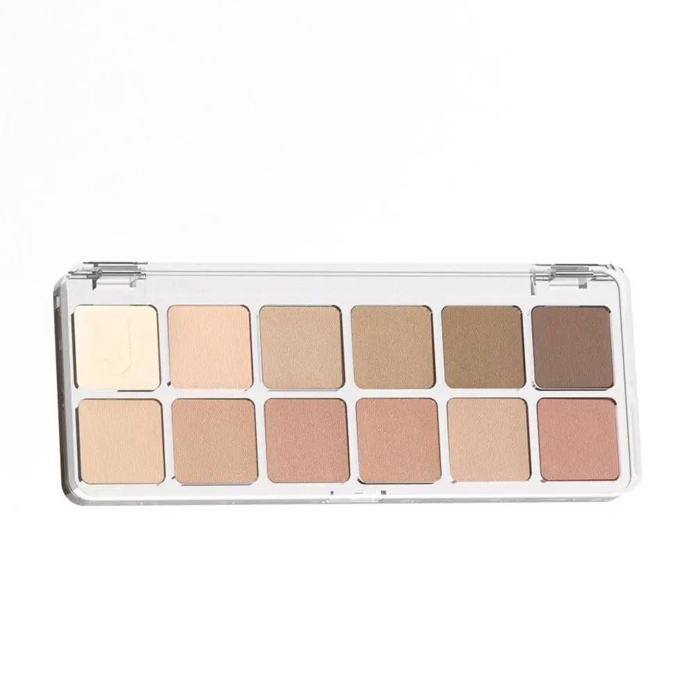 Paleta de Sombra de Baixa Saturação, Sombras Matte de Damasco, Pó Longo Duradouro, Maquiagem Coreana Diária, 12 Cores, P3J8