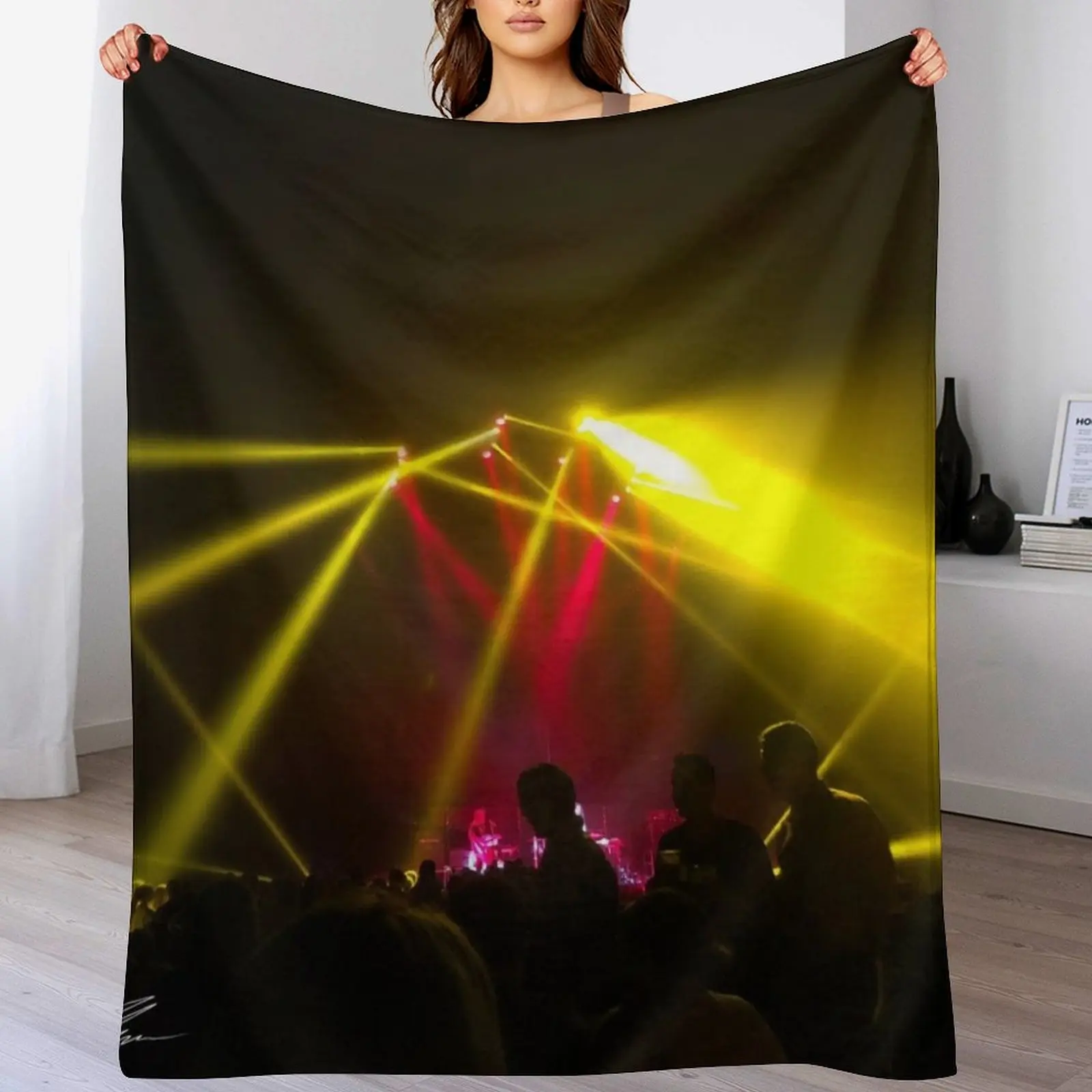 

Yellow Laser Lights Throw Blanket Sofa Cute warm for winter Winter beds Blankets