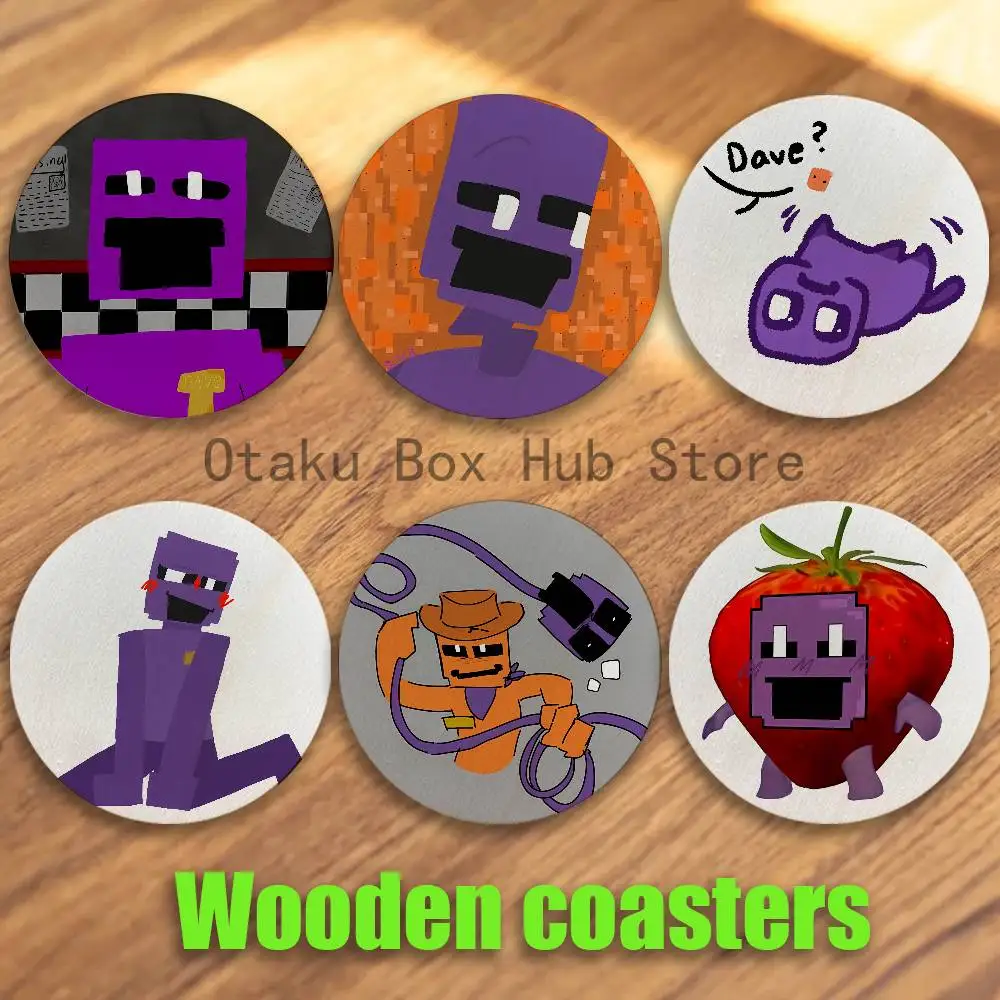 

Funny D-Dsaf 3 Purple Guy Round Coaster Non-slip table mat Insulated Coasters Kitchen Dining Room Tabletop Decor