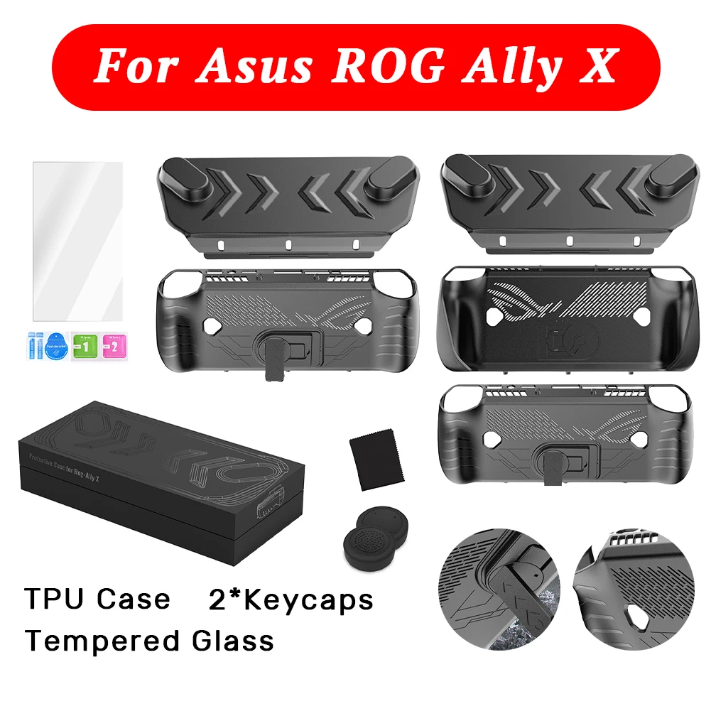 

Защитный чехол из ТПУ для Asus ROG Ally X, ударопрочный чехол с подставкой, защитный чехол, защитные аксессуары для игр