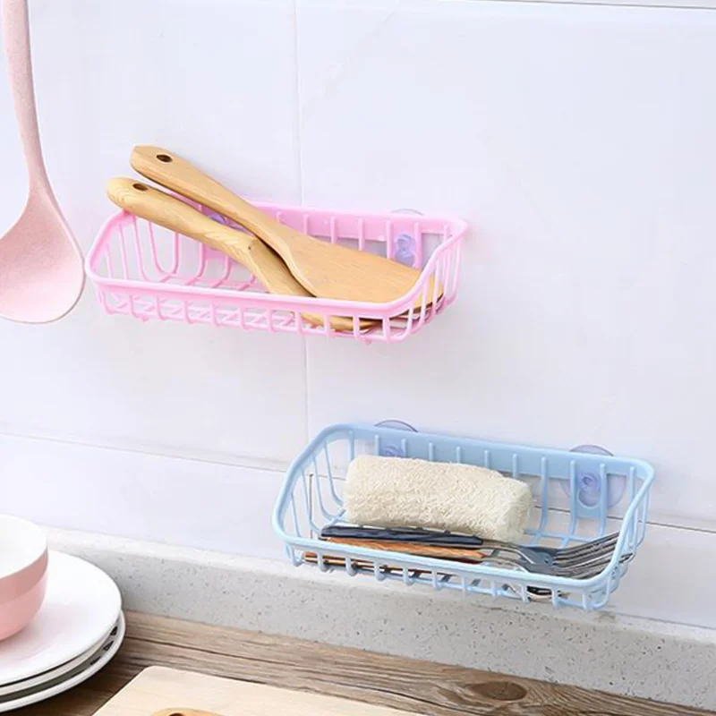 Wash Multifunctional Suction Cup Dishwashing Sponge Holder Hanging Storage Rack Drain Rack Sink Shelf Kitchen Accessories Tool