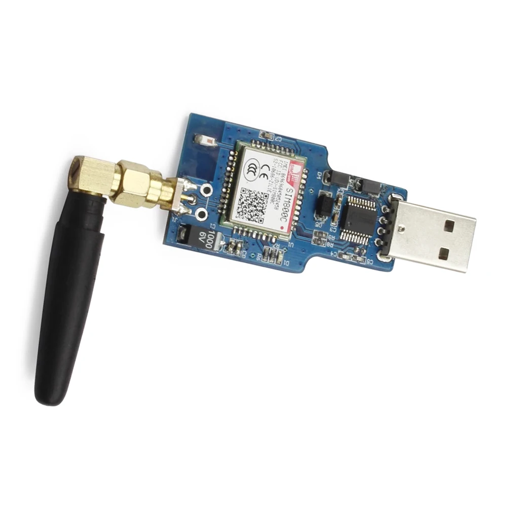 USB إلى GSM المنفذ التسلسلي GPRS SIM800C وحدة CH340T رقاقة للرسائل القصيرة المتوافقة مع بلوتوث اللاسلكية مع هوائي