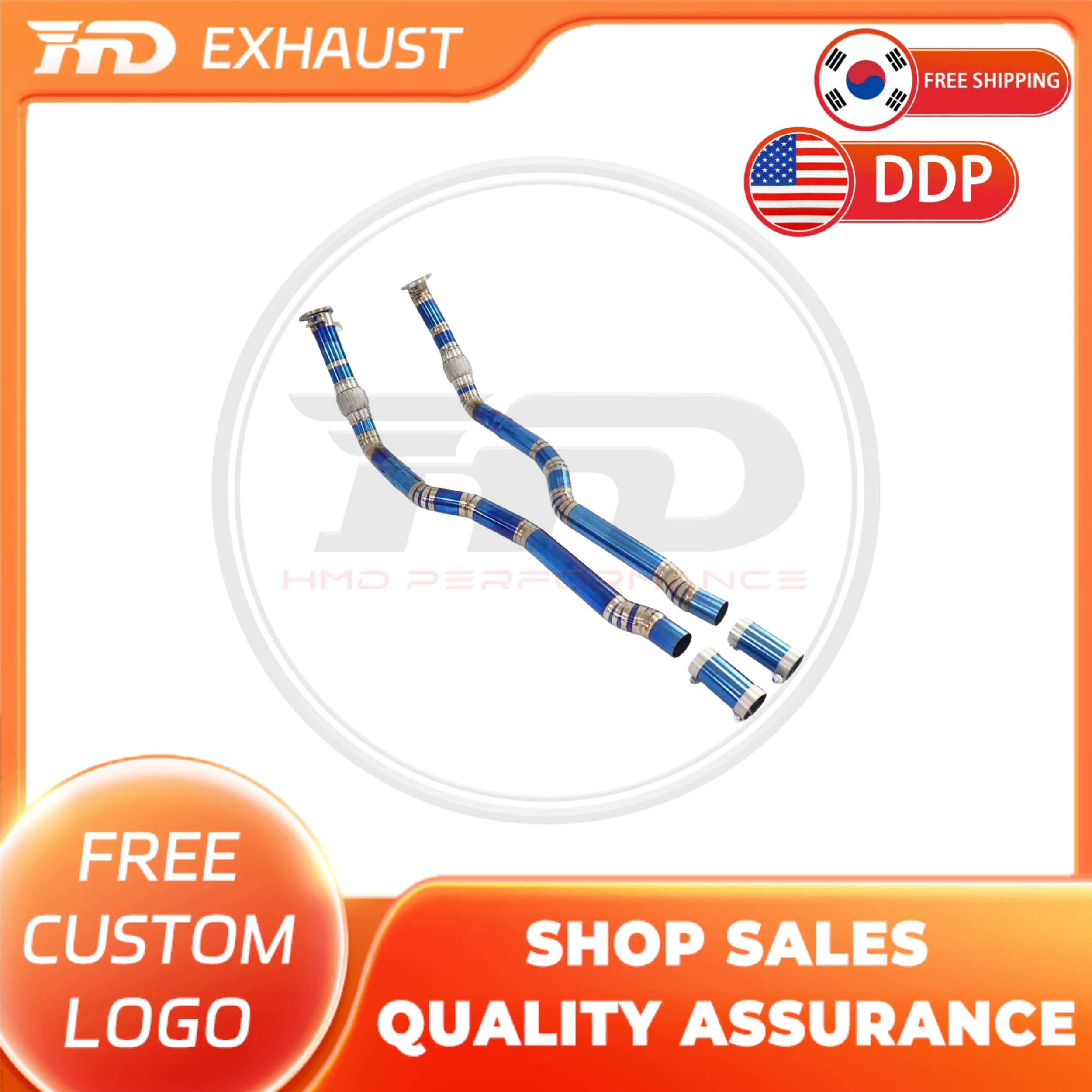 

HMD Exclusive customization Exhaust System titanium Middle Pipe for Audi RS4 RS5 B9 2.9T 2017+ Straight Tube Front pipe