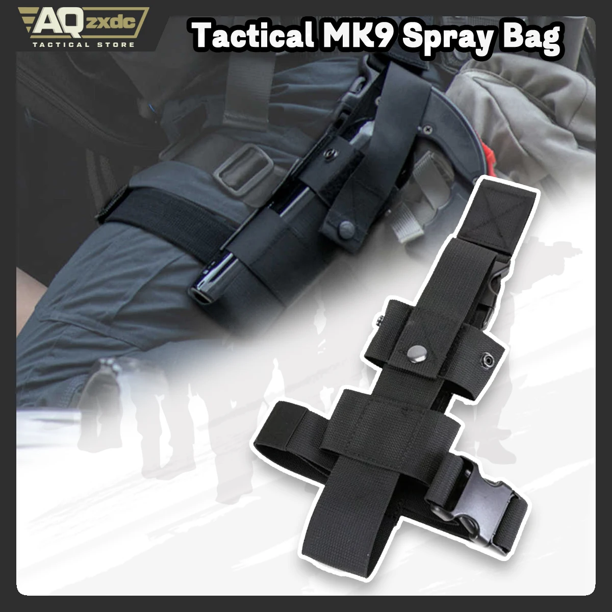 

AQzxdc Tactical MK9 Spray Bag Molle Water Bottle Drop Leg Pouch Handheld Fire Holder MK9 Thigh Pepper Sprayer Bag Holder
