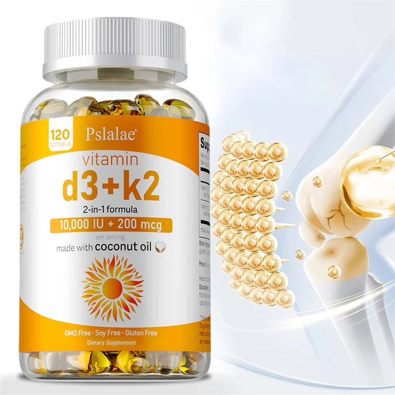 

Vitamin D3+K2 Supplement - Supports Heart, Bone and Immune Health, Improves Absorption, Energy Production, and Boosts Immunity
