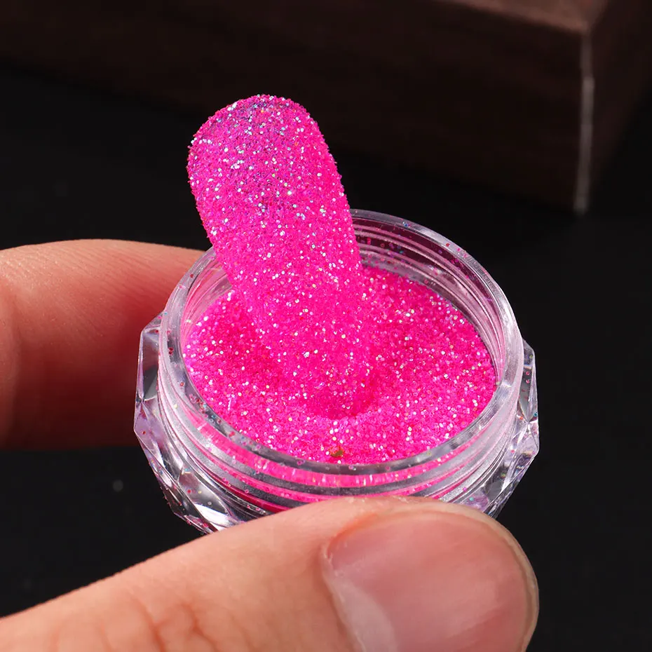 12 Boxen Red Candy Glitter Nagelstaub-Set Sparkle Holo Sweet Light/Dunkelrosa Nagelpulver Glänzendes Zucker-Nagelpigmentzubehör