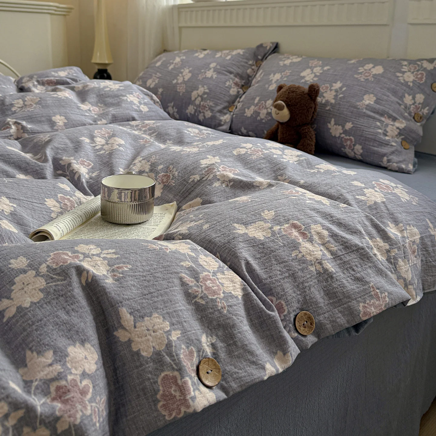 Grünes Blumen-Bettwäsche-Set, Vintage-Bettbezug-Set mit Kissenbezügen, Einzelbett, Doppelbett, Bett, Heimdekoration, Bettwäsche-Set für Zuhause – Detail 7