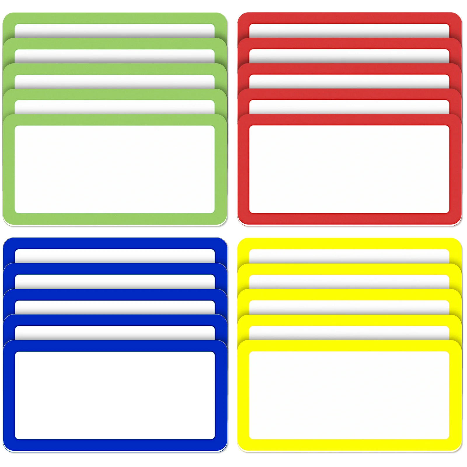 

20Pcs Blank Magnet Label 10x5cm Reusable Dry Erase Stickers for Whiteboard Fridge Cabinet Multi-Function Writable Organizer