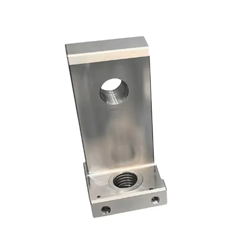 

Custom stainless steel/aluminum alloy precision CNC machined mechanical bracket with threaded hole Single hole mechanical holder