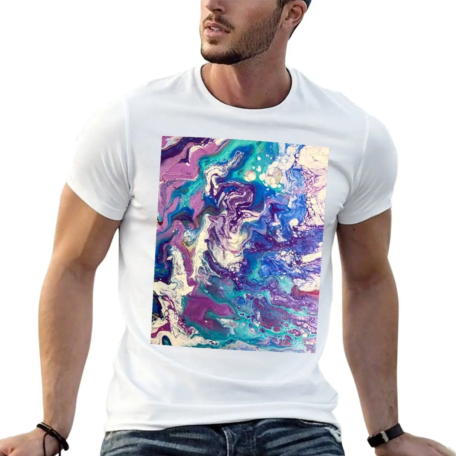 

Fluid Art: Celestial Foam T-Shirt funny t shirts man man t shirt cotton high quality T-Shirt