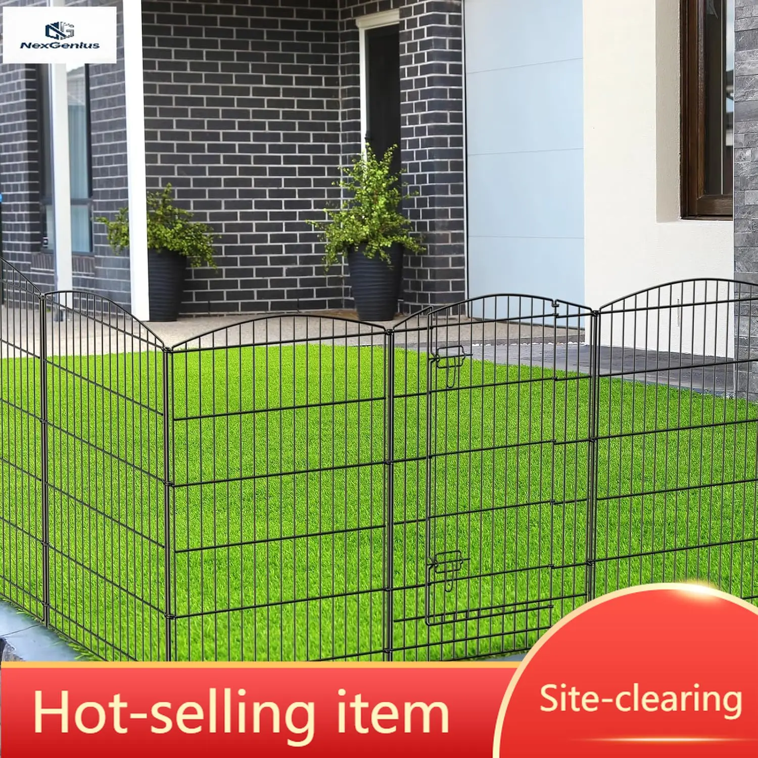 

Decorative Garden Fence 6 Panels 13ft (L)×36in (H) Animal Barrier Fences with 5 Panels + 1 Gate, No Dig Garden Fencing Rustproof