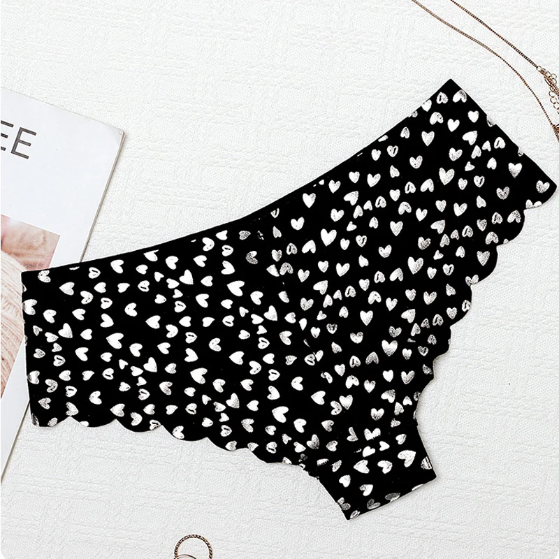 Meet\'r Women Sexy Ice Silk Panties Low-Waist Temptation Lingerie Female G String Printing Underwear Traceless Briefs Intimates