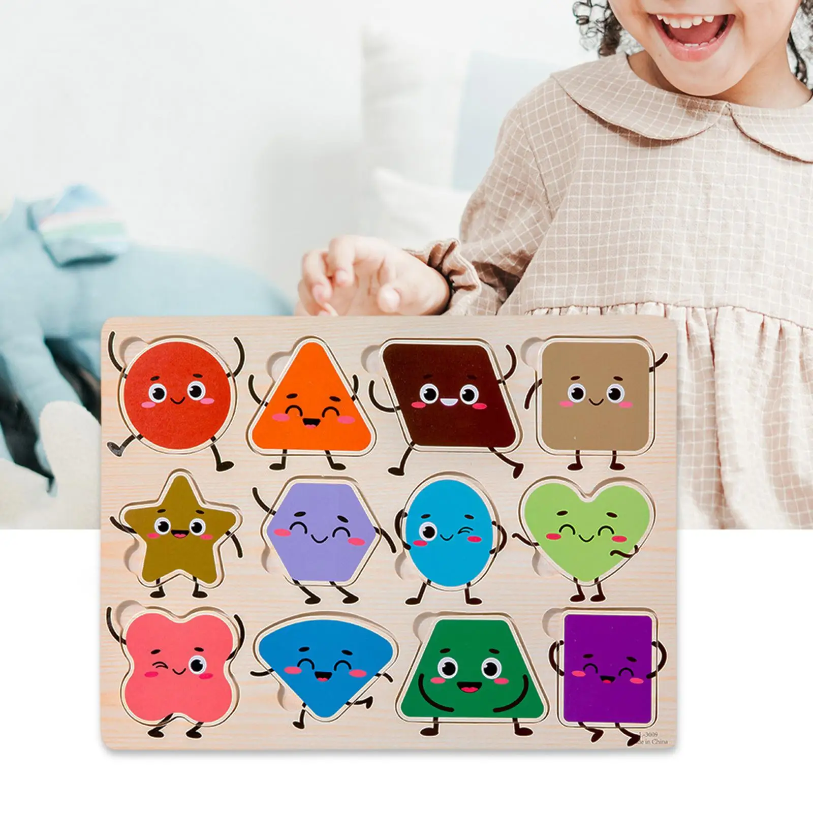 Montessori Toy, Wooden Shape Puzzles, Wooden Board Games for Kids Colorful Kids Valentines Day Gifts,