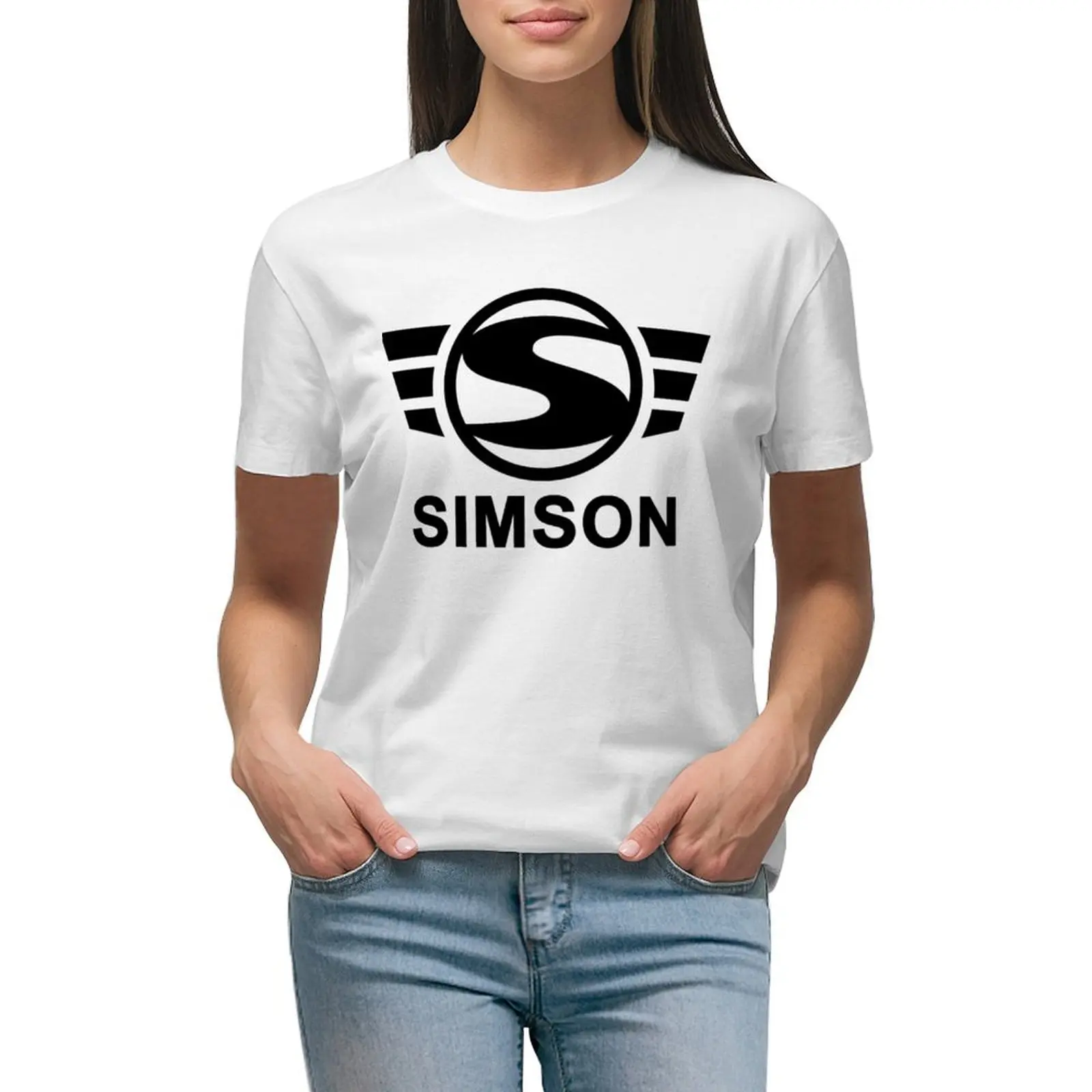 

Simson logo, T-shirt Female clothing animal print shirt for girls summer top Woman clothes