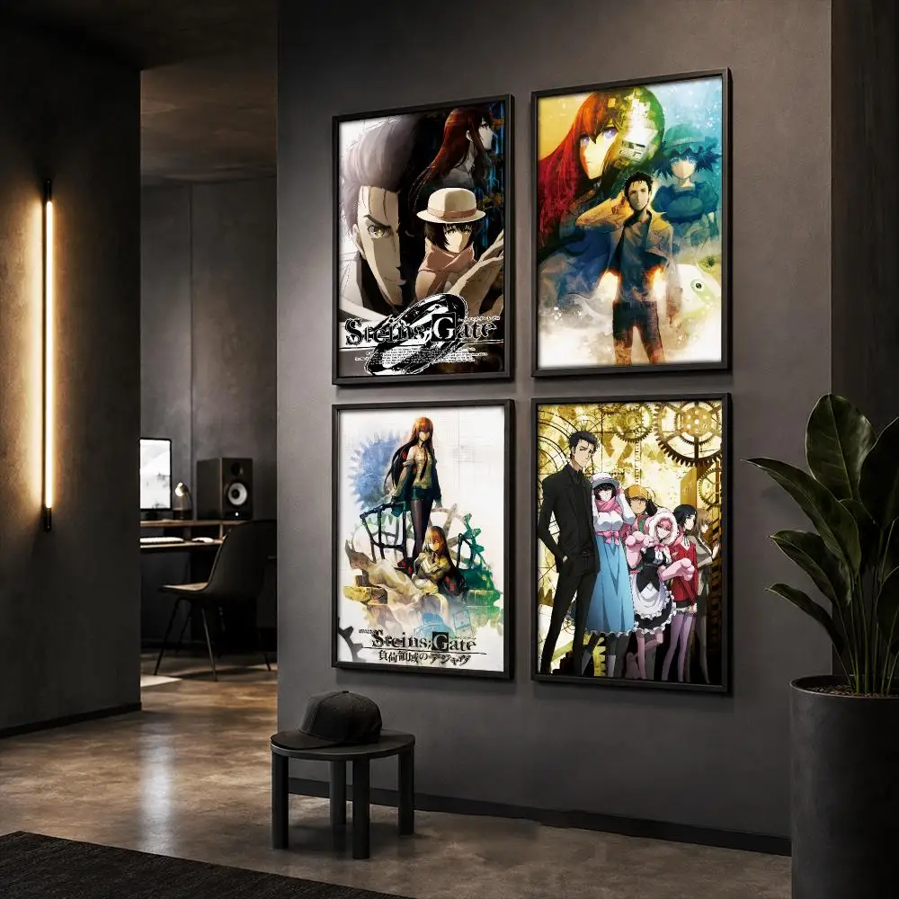 S-Steins G-Gate Game Comic Poster HD Home Wall Stickers House Hallway Living Room Bedroom Bar Office Decor Art Prints