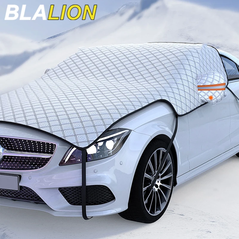 BLALION Car Front Windshield Mirror Reflective Bar Cover Auto Sunshade Snow Ice Protection Cover Winter Summer Windshield Shield