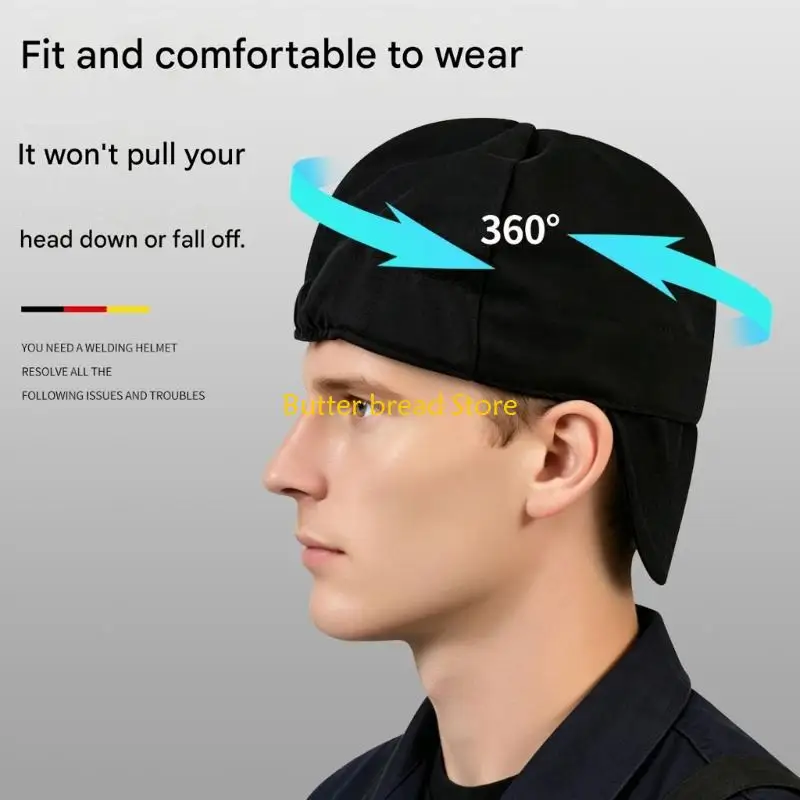 

W89C Flame Resistant Welding Cap With Breathable Lining For Heat And Protections During Soldering And Grinding