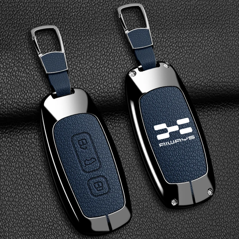 

Zinc Alloy Leather Car Remote Key Case Cover Auto Shell Fob Holder Protector For AIWAYS U5 PRO U6 SE Accessories