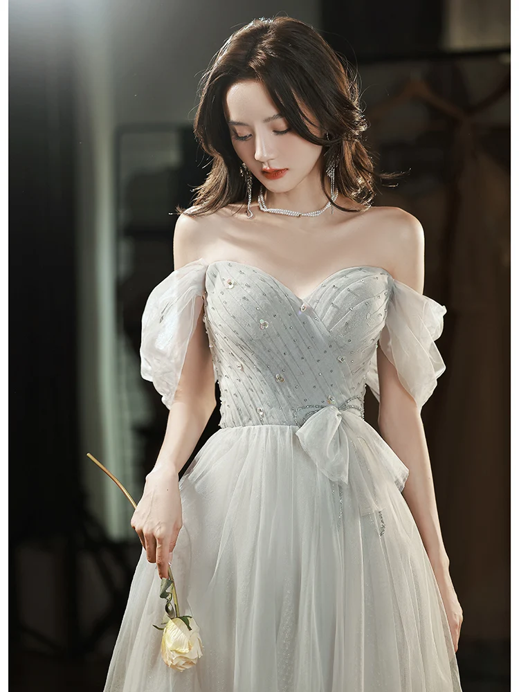 

Элегантное вечернее платье на одно плечо для ведущих мероприятий, летнего бала, свадьбы, миди-платье, простое, с коротким рукавом