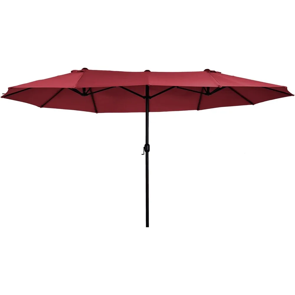 

Patio Umbrellas for Double Sided with Crank Handle and Air Vents, 12 Ribs, 15ft Outdoor Umbrella