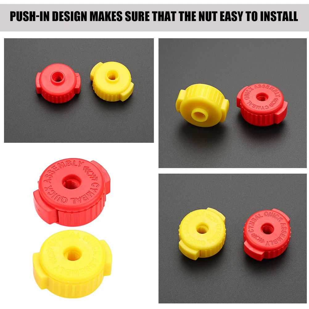 

2 Pcs Component Drum Kit Accessories Quick Release Cymbal Nuts Plastic Accessory Replacement Parts