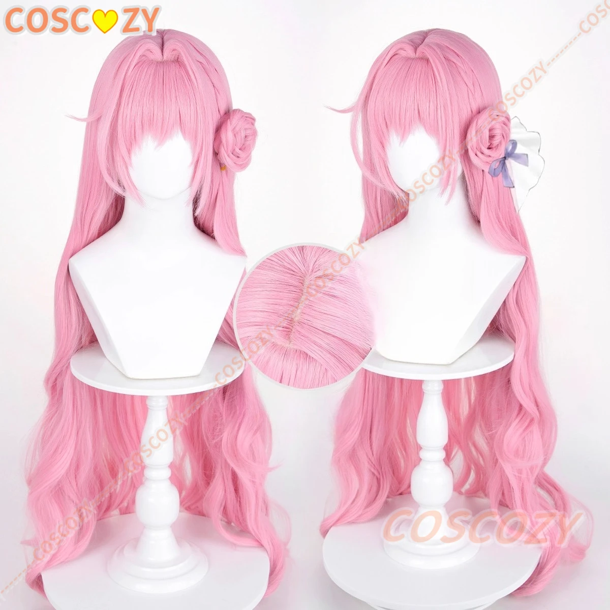 

2 Styles Game Dorothy Synthetic Hair Long 100cm Dark Pink Cosplay Anime Wigs Heat Resistant Hair Halloween Party Wigs + Wig Cap