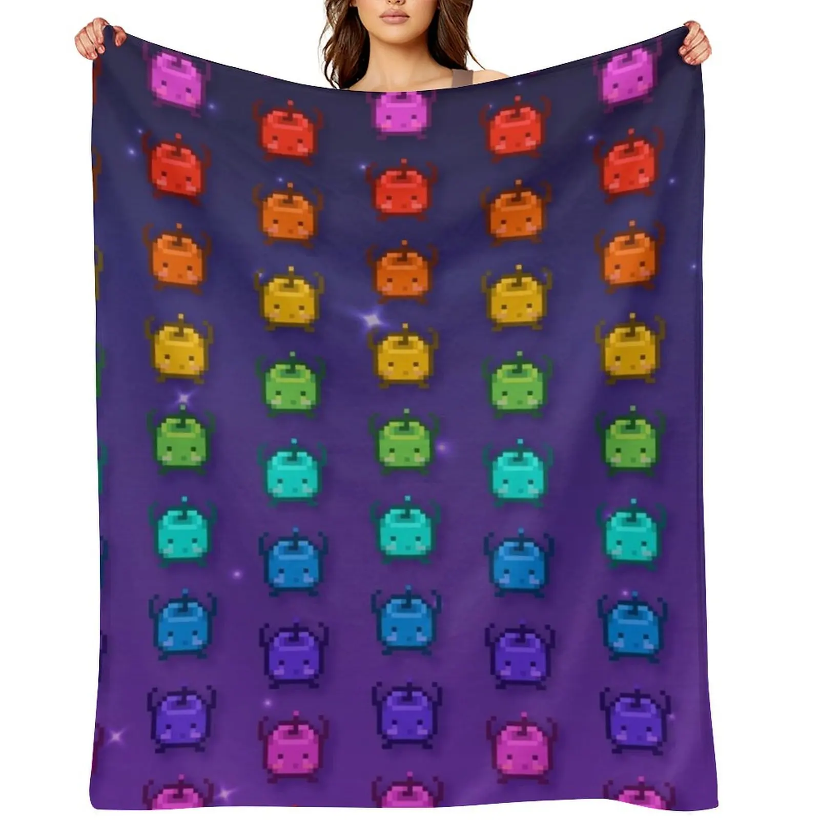 Stardew Valley Rainbow Junimos Throw Blanket Beach Summer Beddings Thermal Furrys Blankets