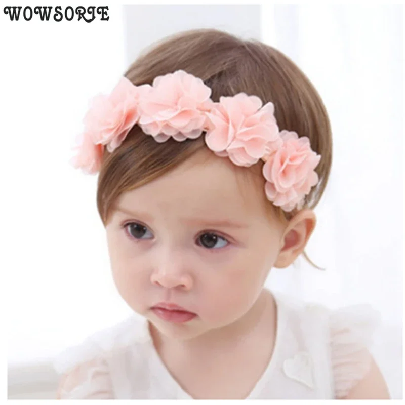 korean Baby headband newborn fabric flowers  girls headbands DIY jewelry accessory photographed photos Children hair accessories