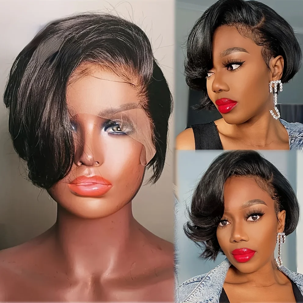 Short Straight Pixie Cut Bob Wig 13x4 Lace Frontal Wig Bob Human Hair Wigs For Women Remy Human Hair Wig