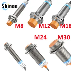 노란색 접근 센서 유도 근접 센서 스위치, M8 M12 M18 30, 4mm DC 12V AC 110V NO NC NPN PNP 감지 금속 스위치